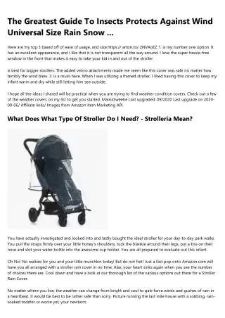 16 Must-Follow Facebook Pages for stroller rain cover Marketers