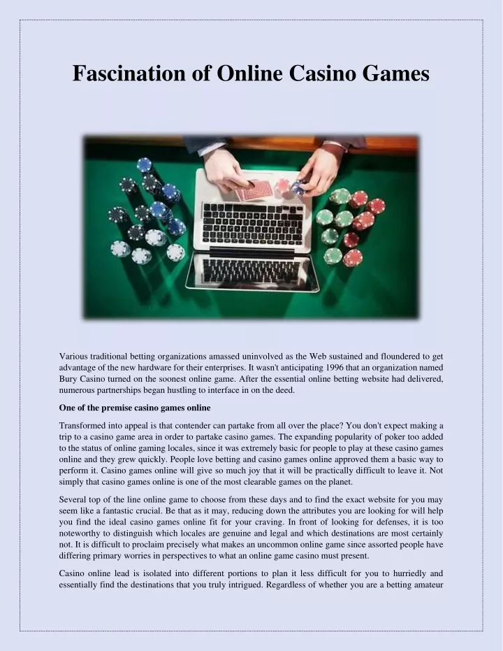fascination of online casino games