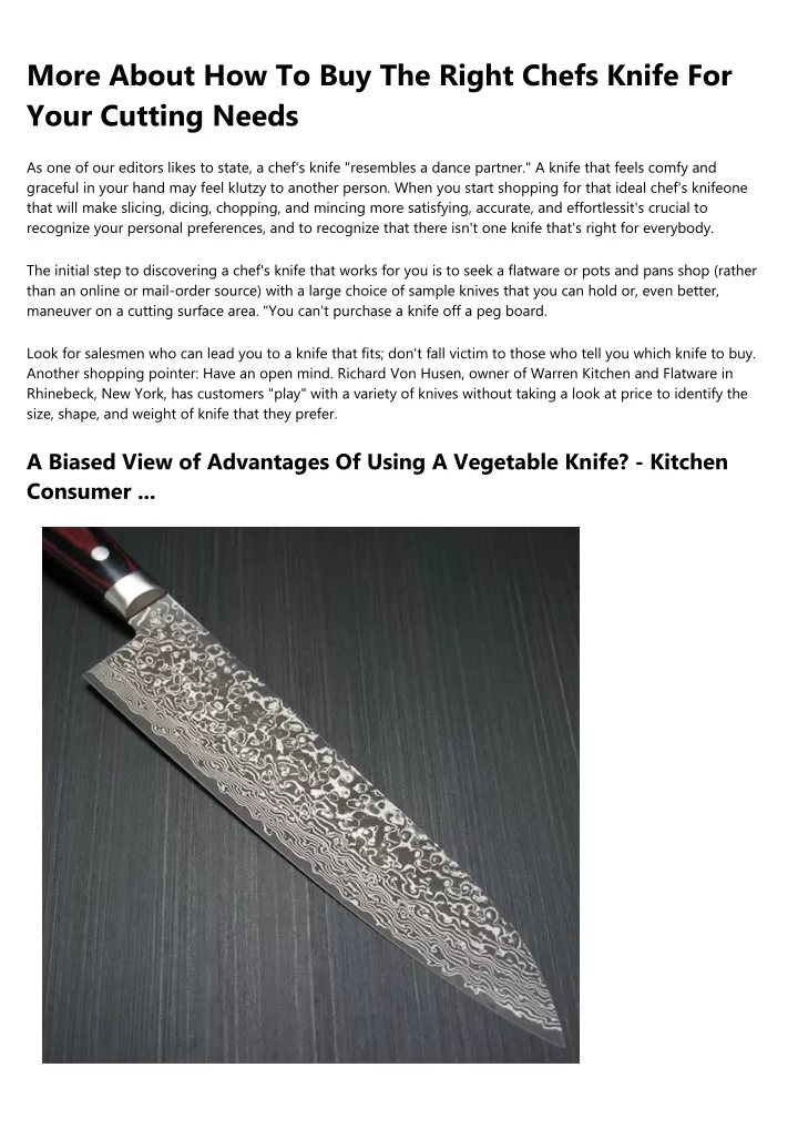 more about how to buy the right chefs knife