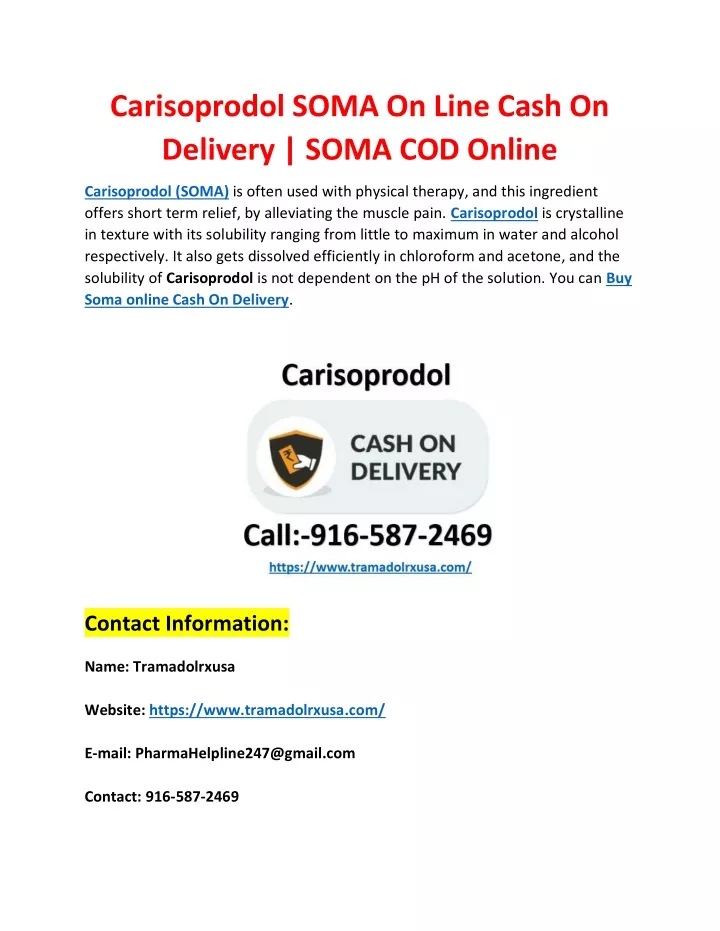 carisoprodol soma on line cash on delivery soma