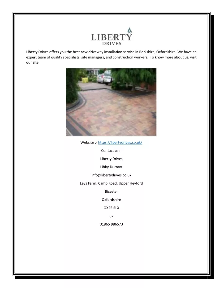 liberty drives offers you the best new driveway
