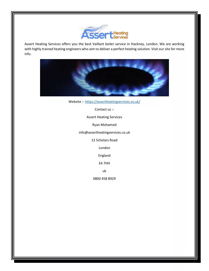 assert heating services offers you the best