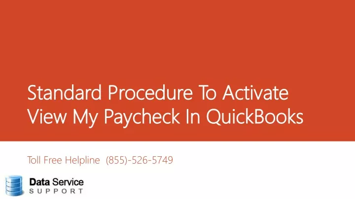 standard procedure to activate view my paycheck in quickbooks