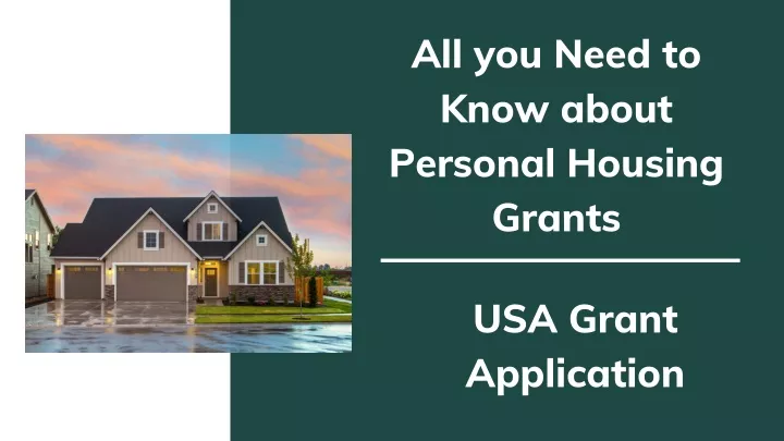 all you need to know about personal housing grants