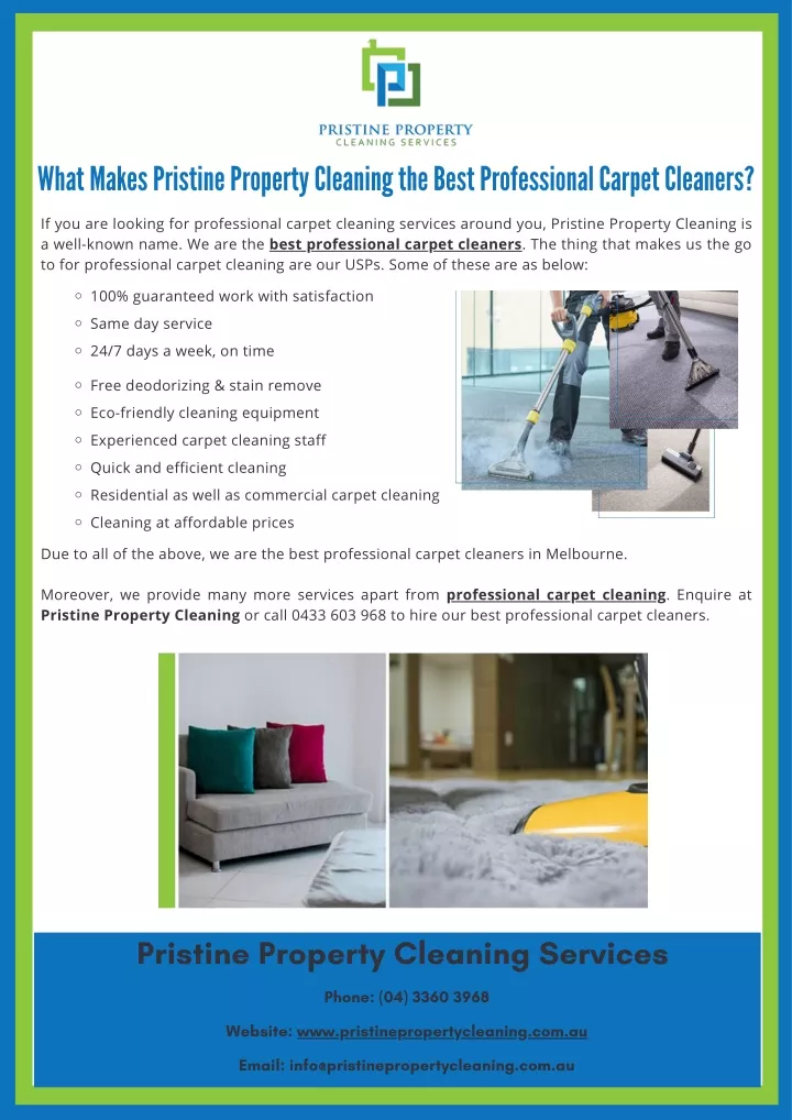 what makes pristine property cleaning the best