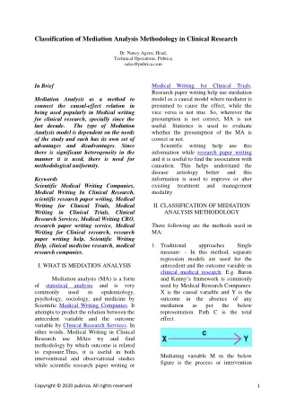 classification of mediation analysis methodology