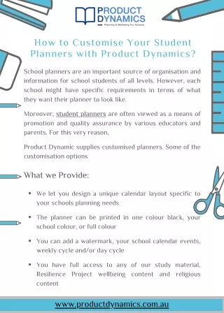 How to Customise Your Student Planners with Product Dynamics?