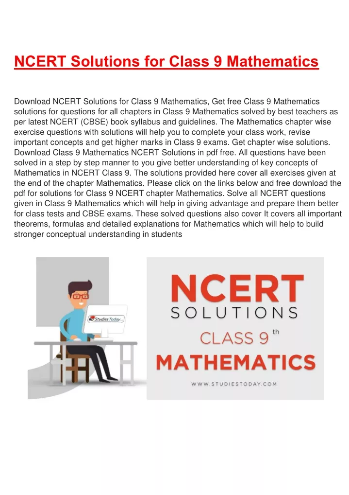 ncert solutions for class 9 mathematics