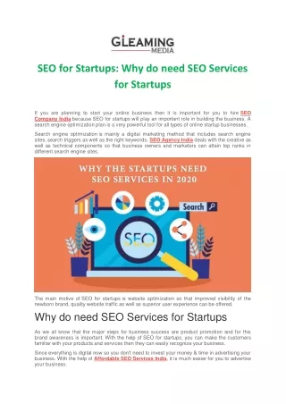 SEO for Startups: Why do need SEO Services for Startups