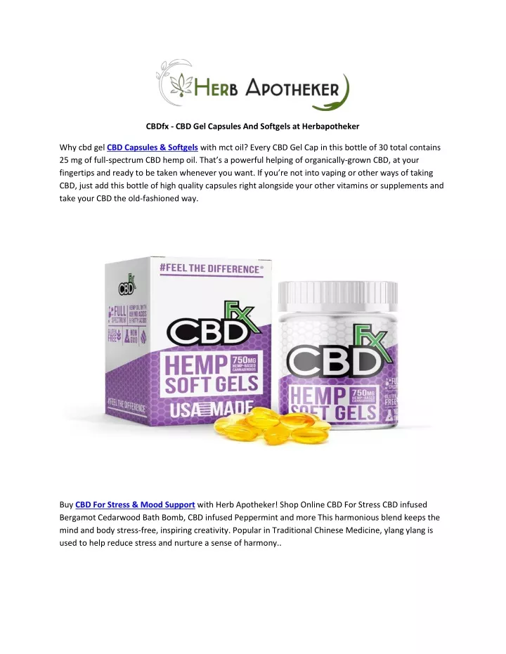 cbdfx cbd gel capsules and softgels