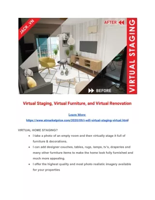 Virtual Staging, Virtual Furniture, and Virtual Renovation