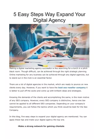 5 easy steps way expand your digital agency
