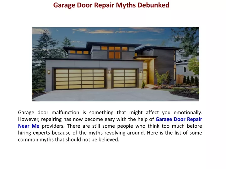 garage door repair myths debunked