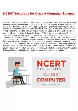 ncert solutions for class 9 computer science