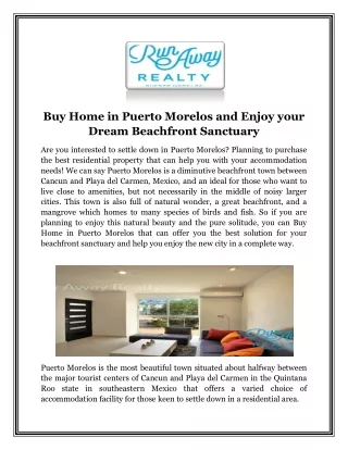 Buy Home in Puerto Morelos and Enjoy your Dream Beachfront Sanctuary