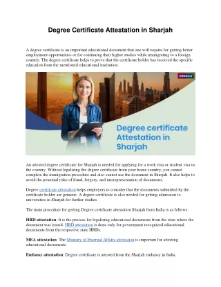 degree certificate attestation in sharjah