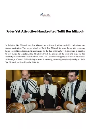 sober yet attractive handcrafted tallit