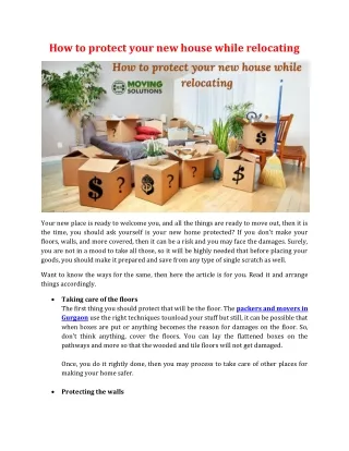 how to protect your new house while relocating