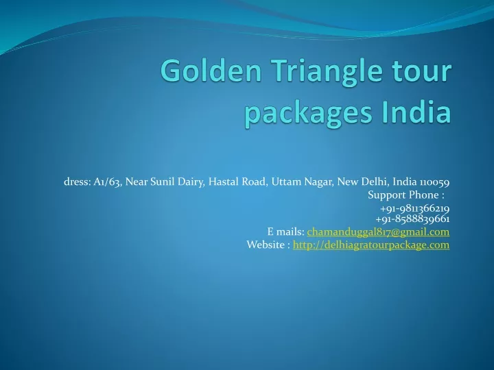 golden triangle tour packages india