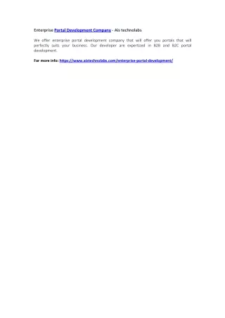 enterprise portal development company