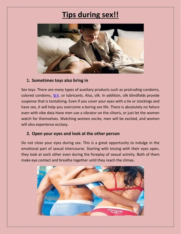 Tips during sex!!