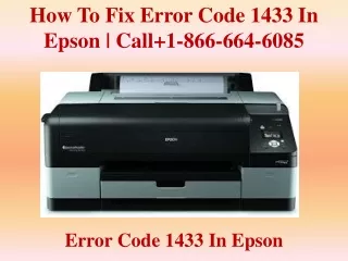 how to fix error code 1433 in epson call