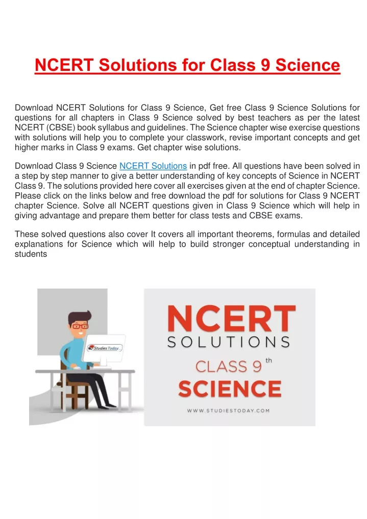 ncert solutions for class 9 science