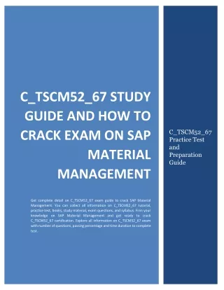 C_TSCM52_67 Study Guide and How to Crack Exam on SAP Material Management