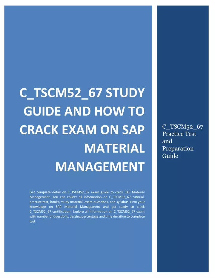 c tscm52 67 study guide and how to crack exam