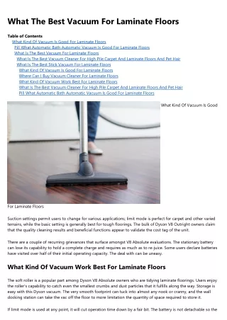 What Vacuum Cleaner Is Best For Laminate Floors