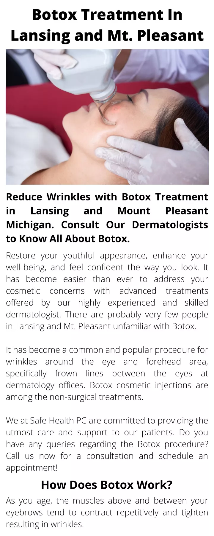 botox treatment in lansing and mt pleasant