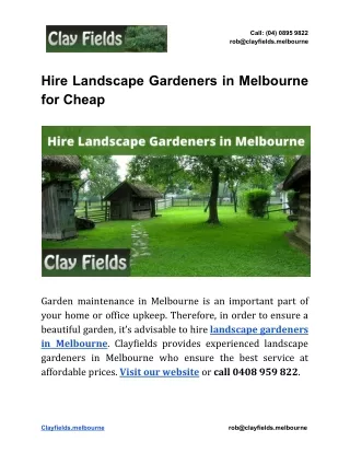 call 04 0895 9822 rob@clayfields melbourne