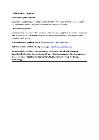 lead distribution software