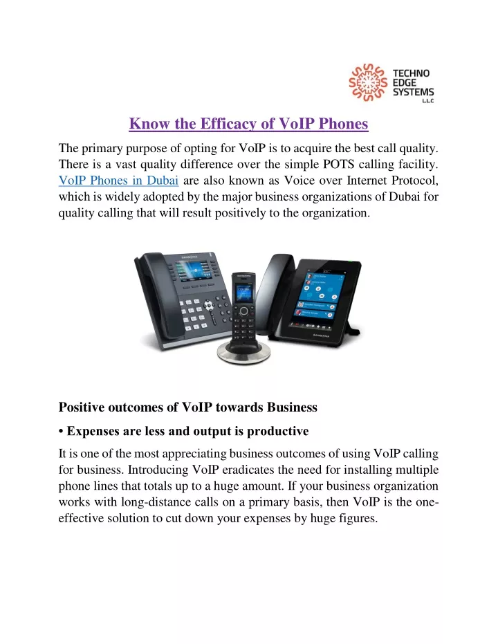 know the efficacy of voip phones