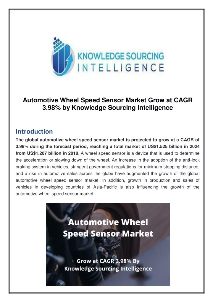 automotive wheel speed sensor market grow at cagr