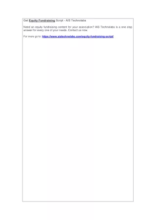 get equity fundraising script ais technolabs need