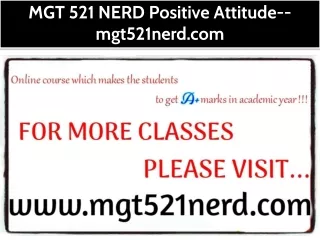 MGT 521 NERD Positive Attitude--mgt521nerd.com