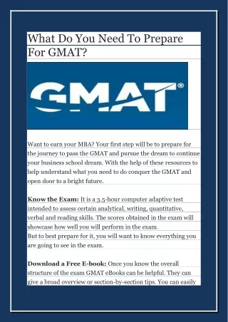 what do you need to prepare for gmat