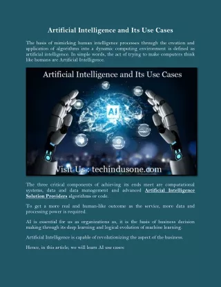 artificial intelligence and its use cases