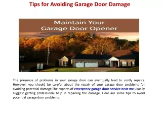 Emergency Garage Door Service Near Me