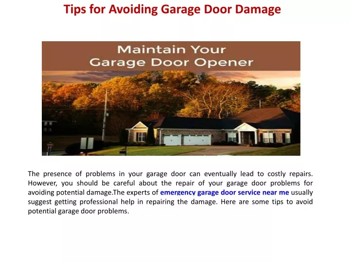 tips for avoiding garage door damage