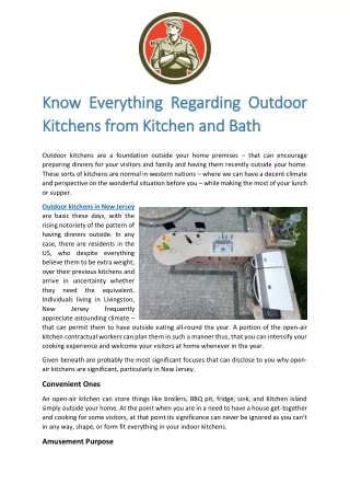 Know Everything Regarding Outdoor Kitchens from Kitchen and Bath
