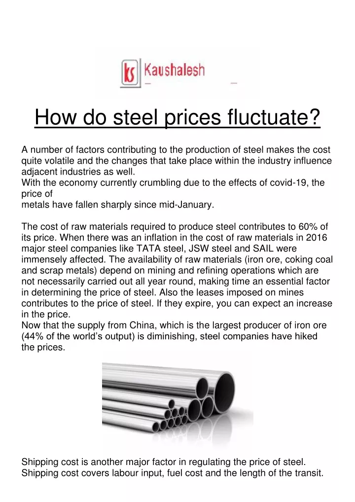 how do steel prices fluctuate