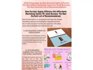 2020 Infographic by Ram Duriseti Highly Effective Yet Affordable Marketing Tactics for Small Business-The Ram Duriseti L