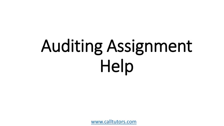 auditing assignment help