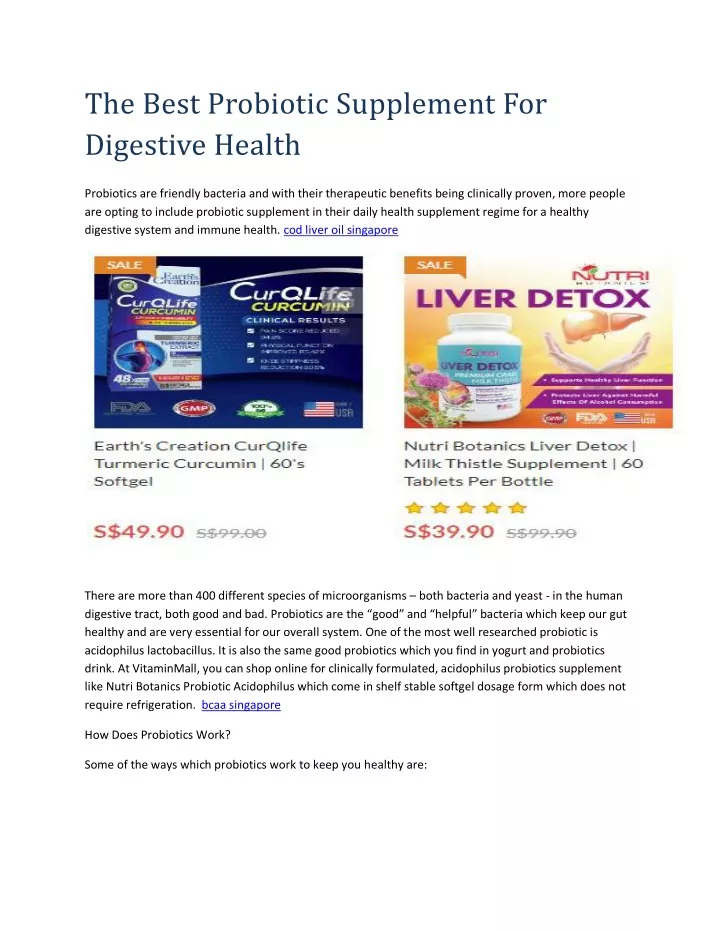 the best probiotic supplement for digestive health