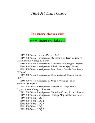 HRM 310 Marvelous Teaching / snaptutorial.com