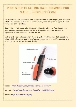 Portable Electric Hair Trimmer For Sale | Shoplifty.com