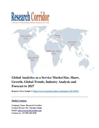 Global Analytics as a Service Market Size, Share, Growth, Global Trends, Industry Analysis and Forecast to 2027