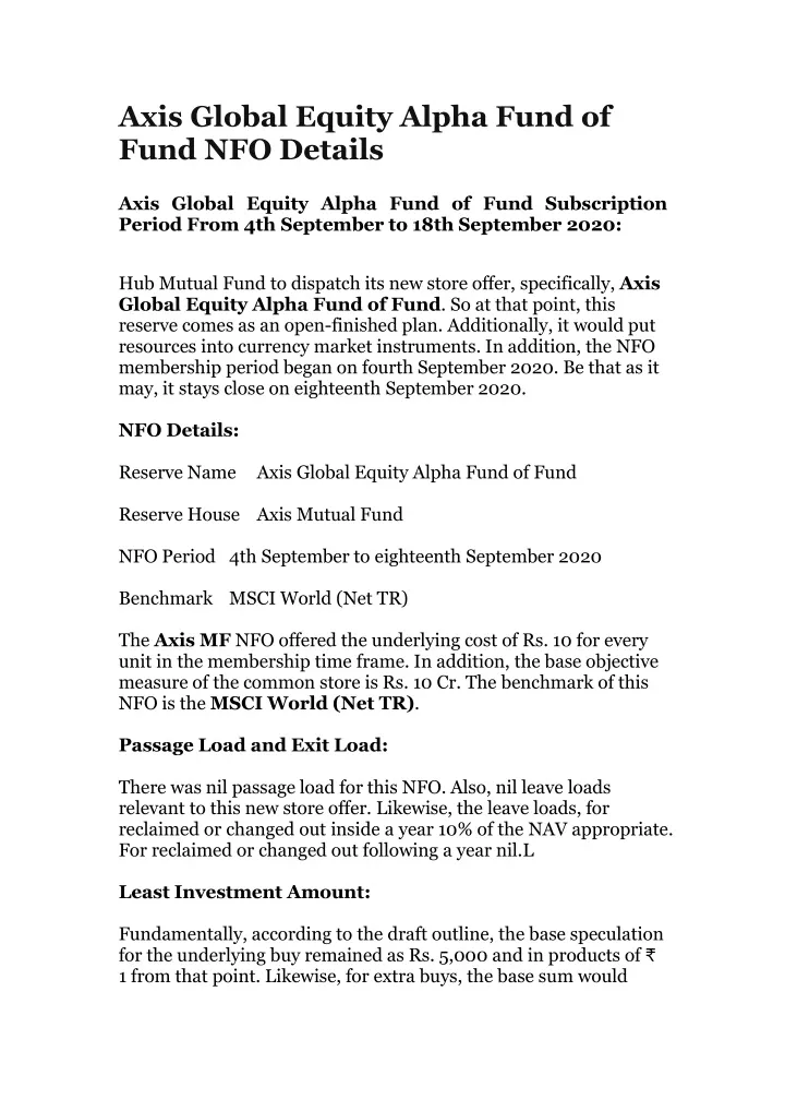 axis global equity alpha fund of fund nfo details